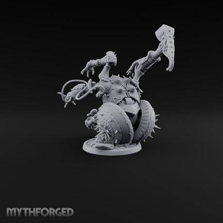 Spiked Wheel, Spiked Mood Warforged Wheeled Automaton with Spiked Wheel and Weapon Arms C
