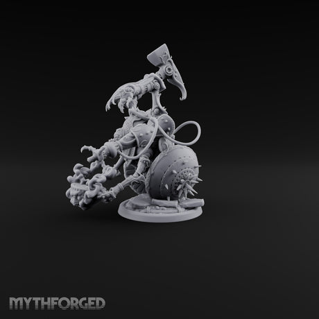 Spiked Wheel, Spiked Mood Warforged Wheeled Automaton with Spiked Wheel and Weapon Arms C