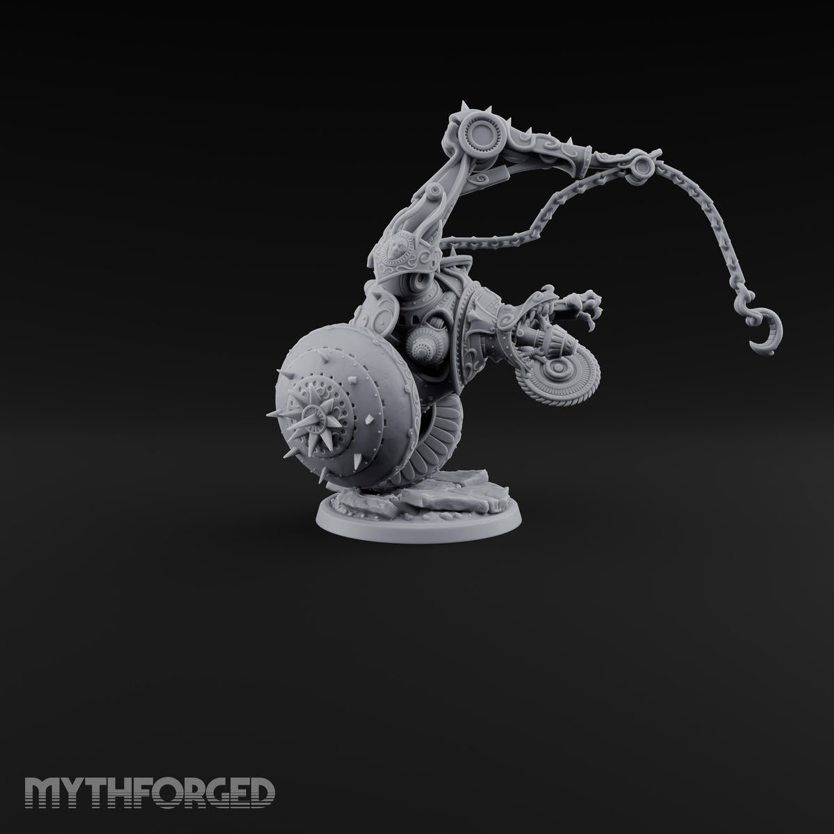 Spiked Wheel, Spiked Mood Warforged Wheeled Automaton with Spiked Wheel and Weapon Arms D