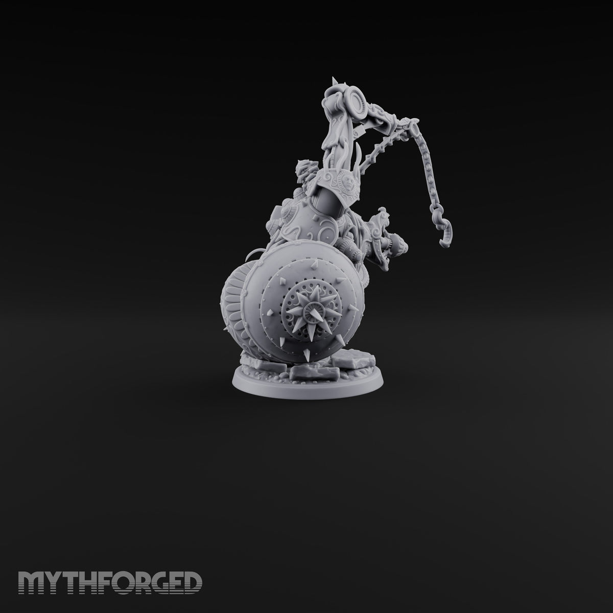 Spiked Wheel, Spiked Mood Warforged Wheeled Automaton with Spiked Wheel and Weapon Arms D