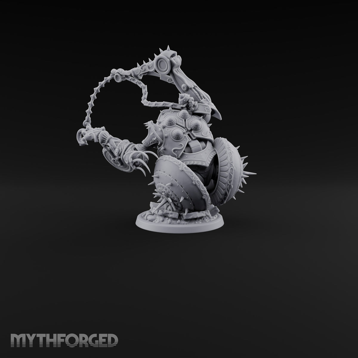Spiked Wheel, Spiked Mood Warforged Wheeled Automaton with Spiked Wheel and Weapon Arms D