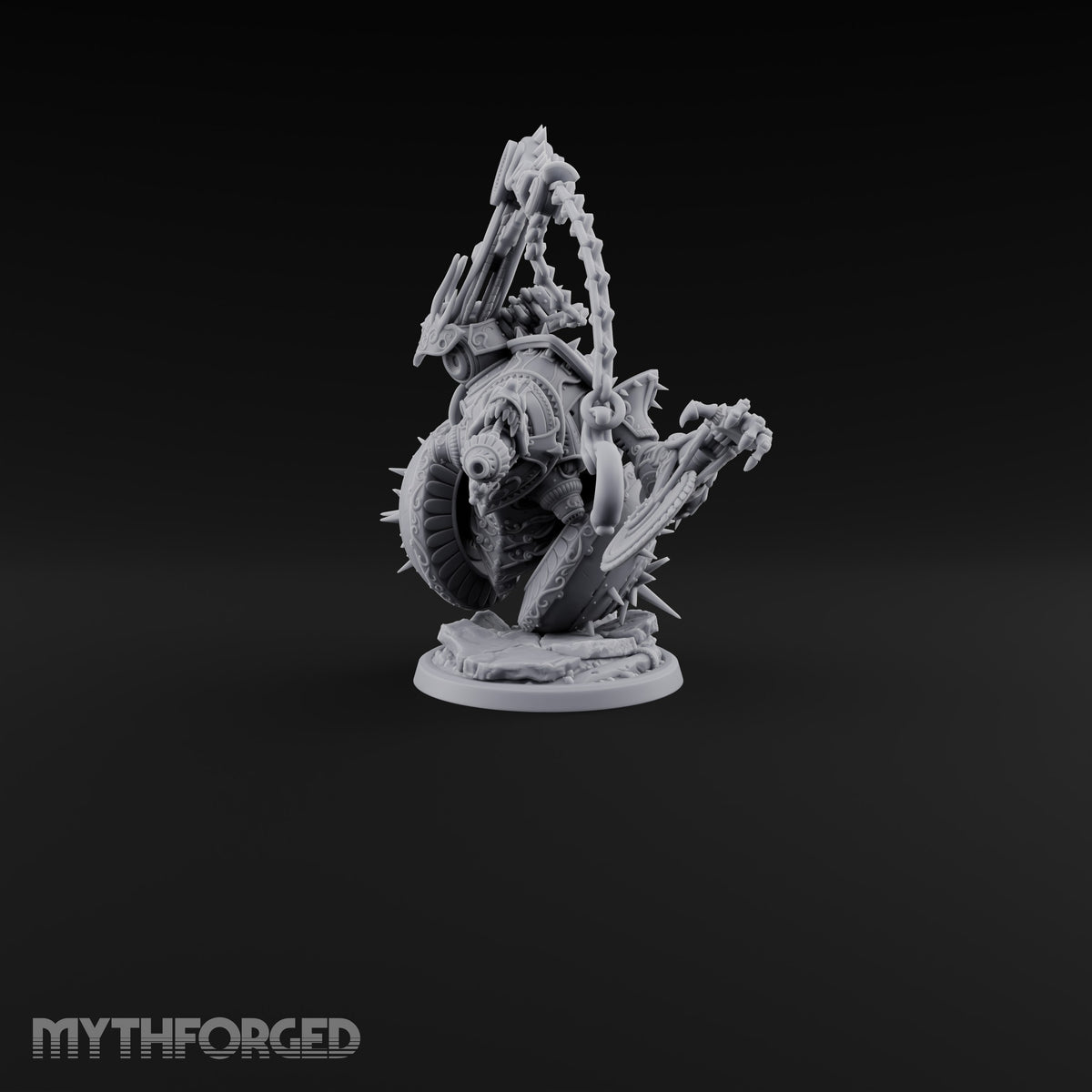 Spiked Wheel, Spiked Mood Warforged Wheeled Automaton with Spiked Wheel and Weapon Arms D