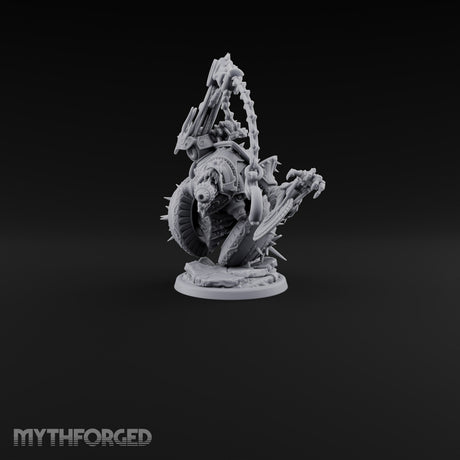 Spiked Wheel, Spiked Mood Warforged Wheeled Automaton with Spiked Wheel and Weapon Arms D