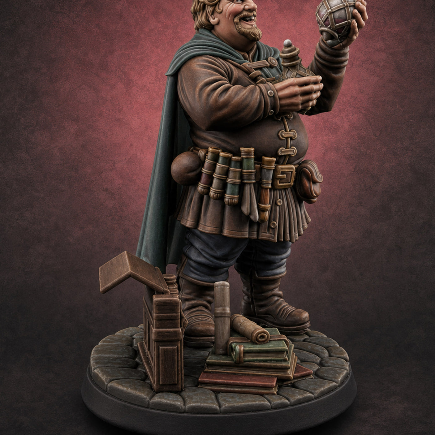 Grinning Vial Raising Human Alchemist — painted concept preview (miniature supplied unpainted)