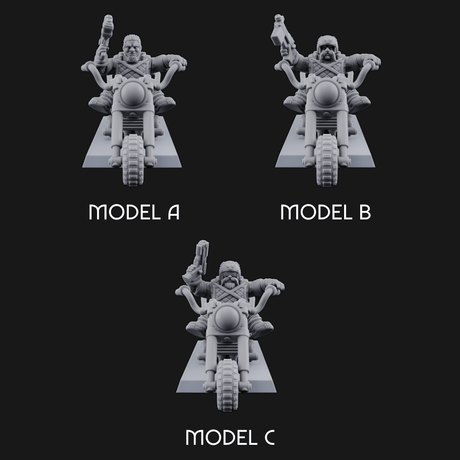 Hands In The Air Space Dwarf Bikers Miniature for Dungeons and Dragons, Pathfinder or other TTRPGs