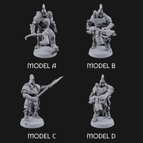 Skull Power Armored Space Warriors Miniature for Dungeons and Dragons, Pathfinder or other TTRPGs