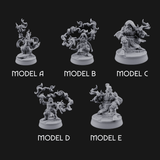 Flames Towering Skyward Dwarf Fire Casters Miniature for Dungeons and Dragons, Pathfinder or other TTRPGs