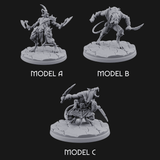 Weapons Spread Wide Screeching Ratfolk Miniature for Dungeons and Dragons, Pathfinder or other TTRPGs