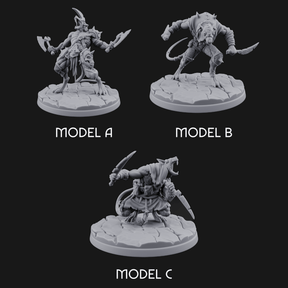 Weapons Spread Wide Screeching Ratfolk Miniature for Dungeons and Dragons, Pathfinder or other TTRPGs