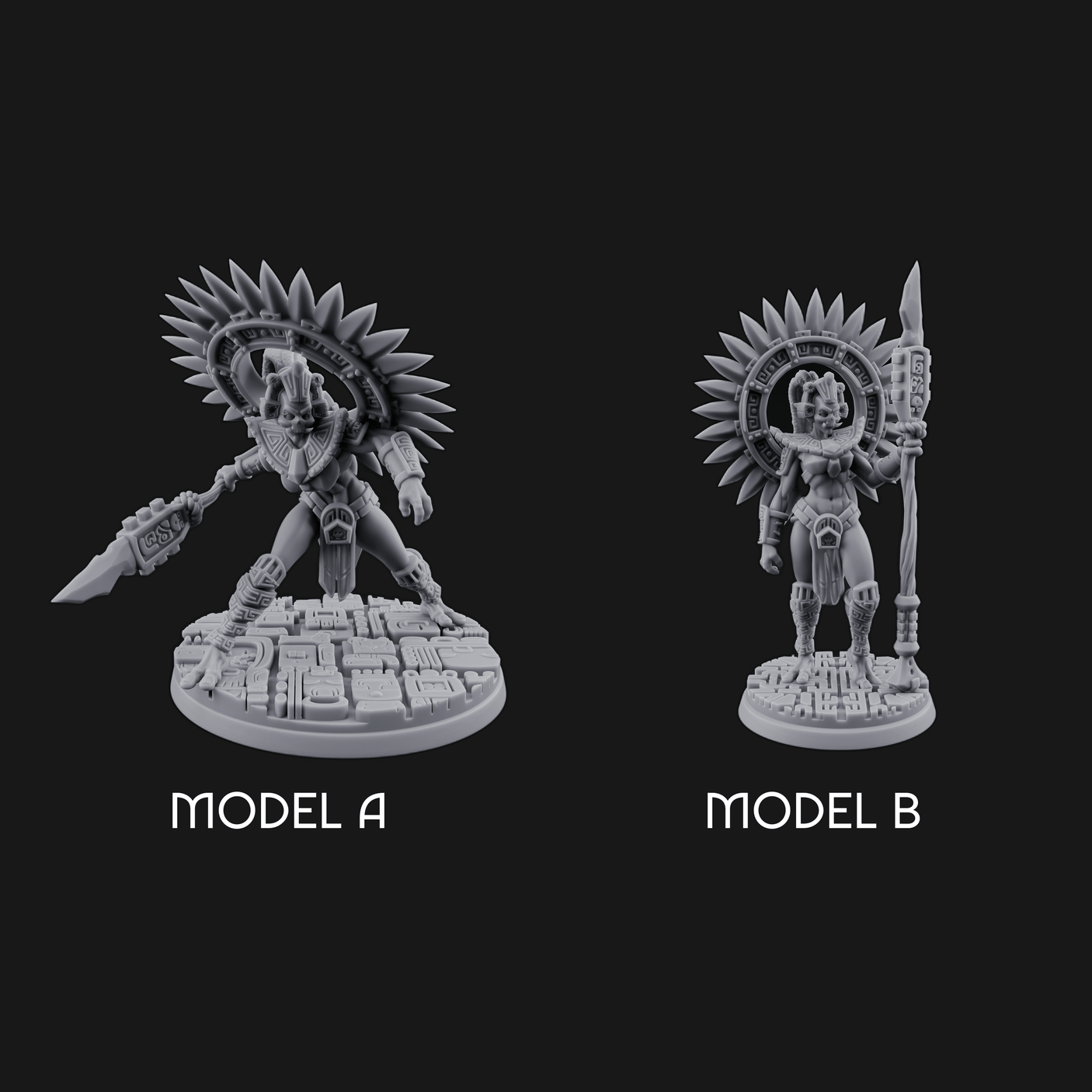 Aztec Inspired Spiked Crown Commanding Hobgoblin Warlord Miniature for Dungeons and Dragons, Pathfinder or other TTRPGs