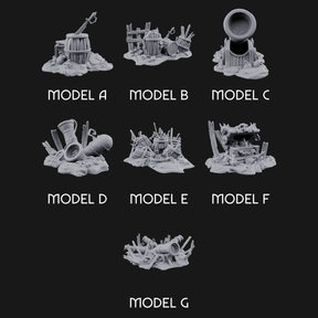 Wrecked Shipwreck Debris Miniature for Dungeons and Dragons, Pathfinder or other TTRPGs