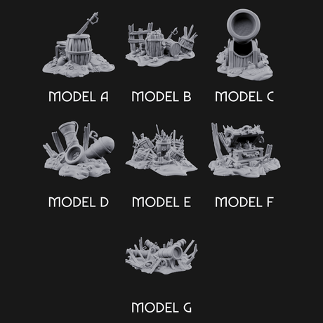 Wrecked Shipwreck Debris Miniature for Dungeons and Dragons, Pathfinder or other TTRPGs