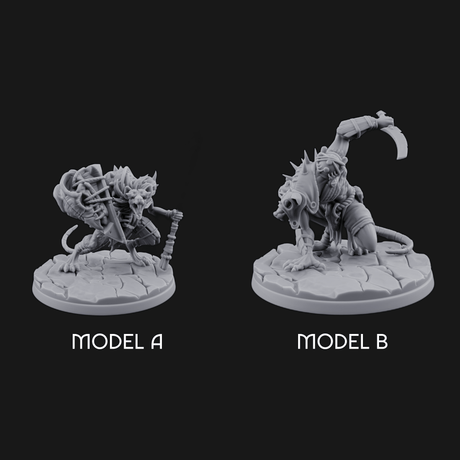 Staff Wielding Fangs Ratfolk Miniature for Dungeons and Dragons, Pathfinder or other TTRPGs