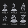 Weird War Japanese Ninja SMG Gunners Miniature for Dungeons and Dragons, Pathfinder or other TTRPGs