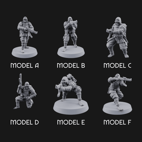 Weird War Japanese Ninja SMG Gunners Miniature for Dungeons and Dragons, Pathfinder or other TTRPGs