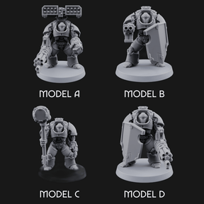 Grimdark Heavy Assault Exo-Armour Troopers Miniature for Dungeons and Dragons, Pathfinder or other TTRPGs