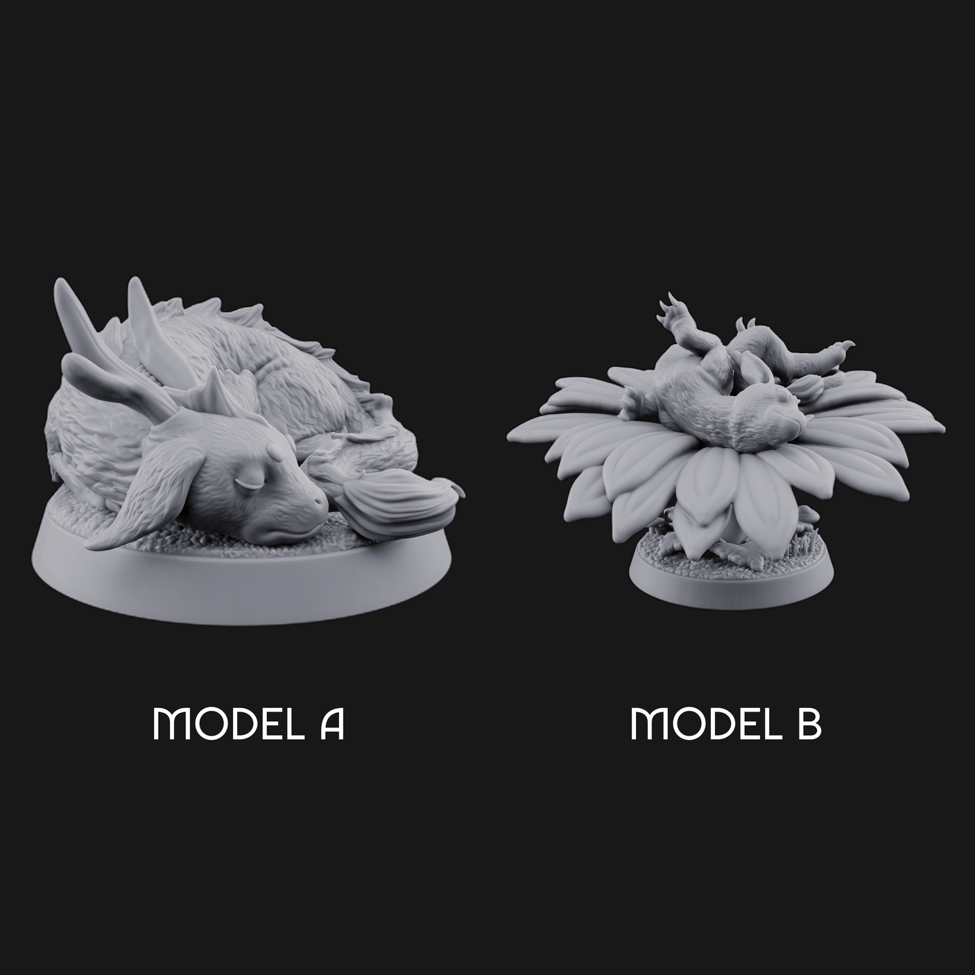 Curled Up Slumbering Faerie Dragon Wyrmling Miniature for Dungeons and Dragons, Pathfinder or other TTRPGs