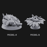 Curled Up Slumbering Faerie Dragon Wyrmling Miniature for Dungeons and Dragons, Pathfinder or other TTRPGs