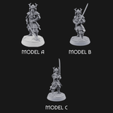 Stern Horned Samurai Miniature for Dungeons and Dragons, Pathfinder or other TTRPGs
