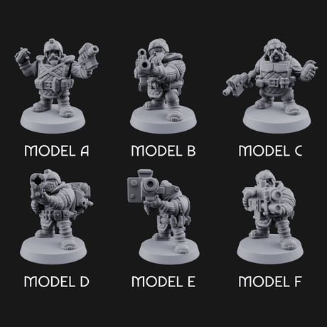 Both Barrels Blazing Space Dwarf Soldiers Miniature for Dungeons and Dragons, Pathfinder or other TTRPGs