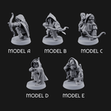 Bow Drawn Steady Halfling Archers Miniature for Dungeons and Dragons, Pathfinder or other TTRPGs