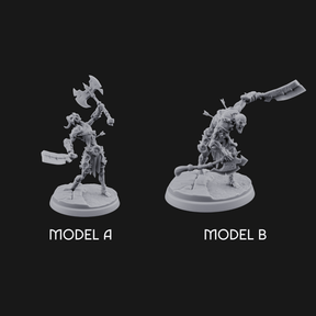 Axes Held High Ghoul Warriors Miniature for Dungeons and Dragons, Pathfinder or other TTRPGs