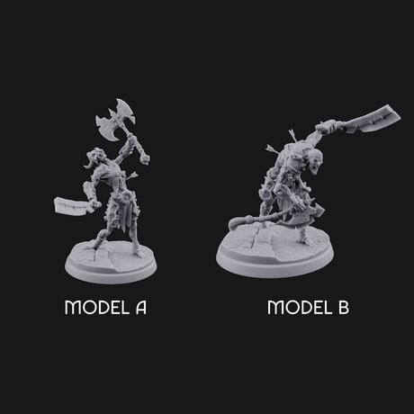 Axes Held High Ghoul Warriors Miniature for Dungeons and Dragons, Pathfinder or other TTRPGs
