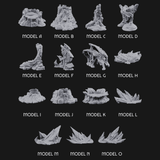 Rugged Lava Terrain Miniature for Dungeons and Dragons, Pathfinder or other TTRPGs