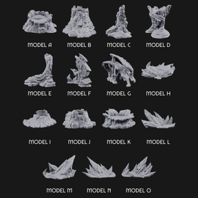 Rugged Lava Terrain Miniature for Dungeons and Dragons, Pathfinder or other TTRPGs