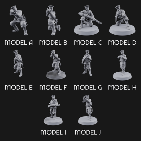 Weird War Japanese Aiming Riflemen Miniature for Dungeons and Dragons, Pathfinder or other TTRPGs