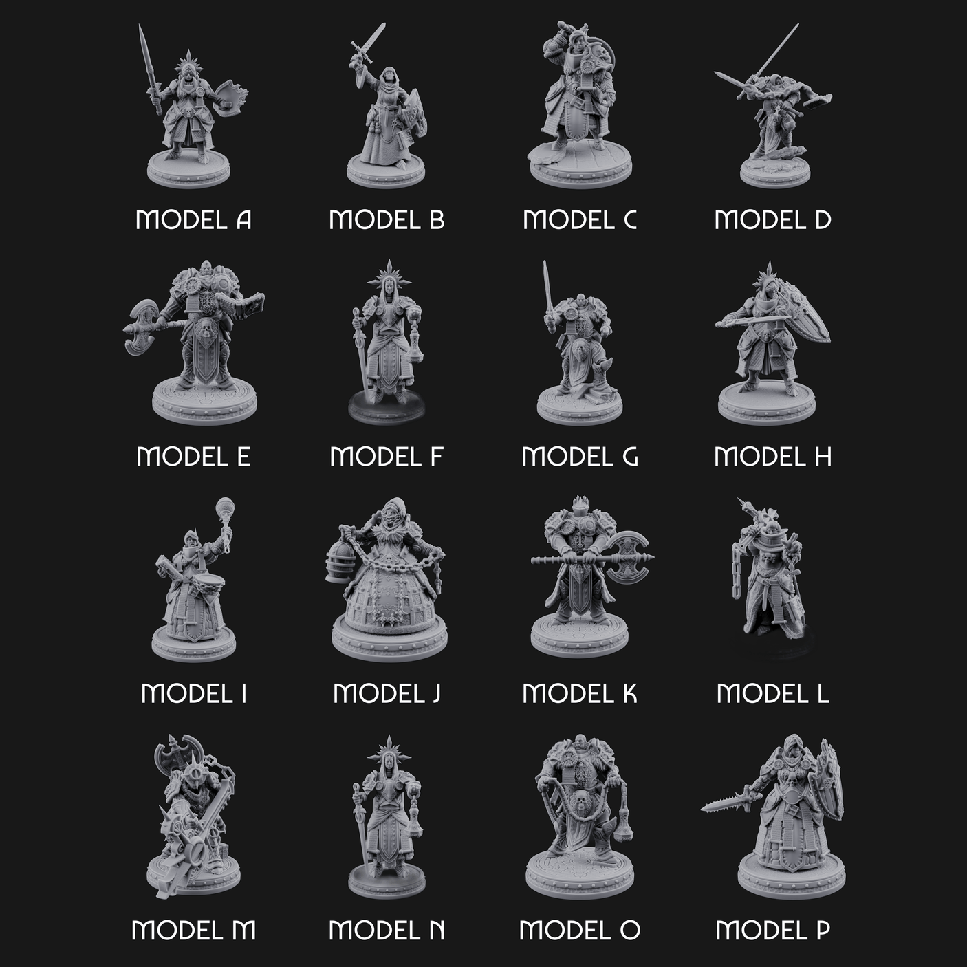 The Unseeing Holy Paladin Order Miniature for Dungeons and Dragons, Pathfinder or other TTRPGs