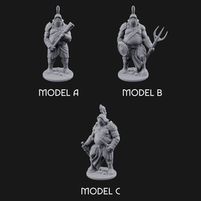 Hammer Gripping Human Gladiators Miniature for Dungeons and Dragons, Pathfinder or other TTRPGs