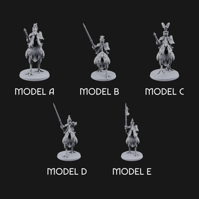 Regally Mounted Halfling Chicken Riders Miniature for Dungeons and Dragons, Pathfinder or other TTRPGs