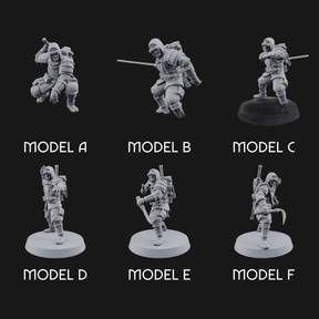 Weird War Japanese Ninja Soldiers Miniature for Dungeons and Dragons, Pathfinder or other TTRPGs
