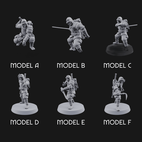 Weird War Japanese Ninja Soldiers Miniature for Dungeons and Dragons, Pathfinder or other TTRPGs