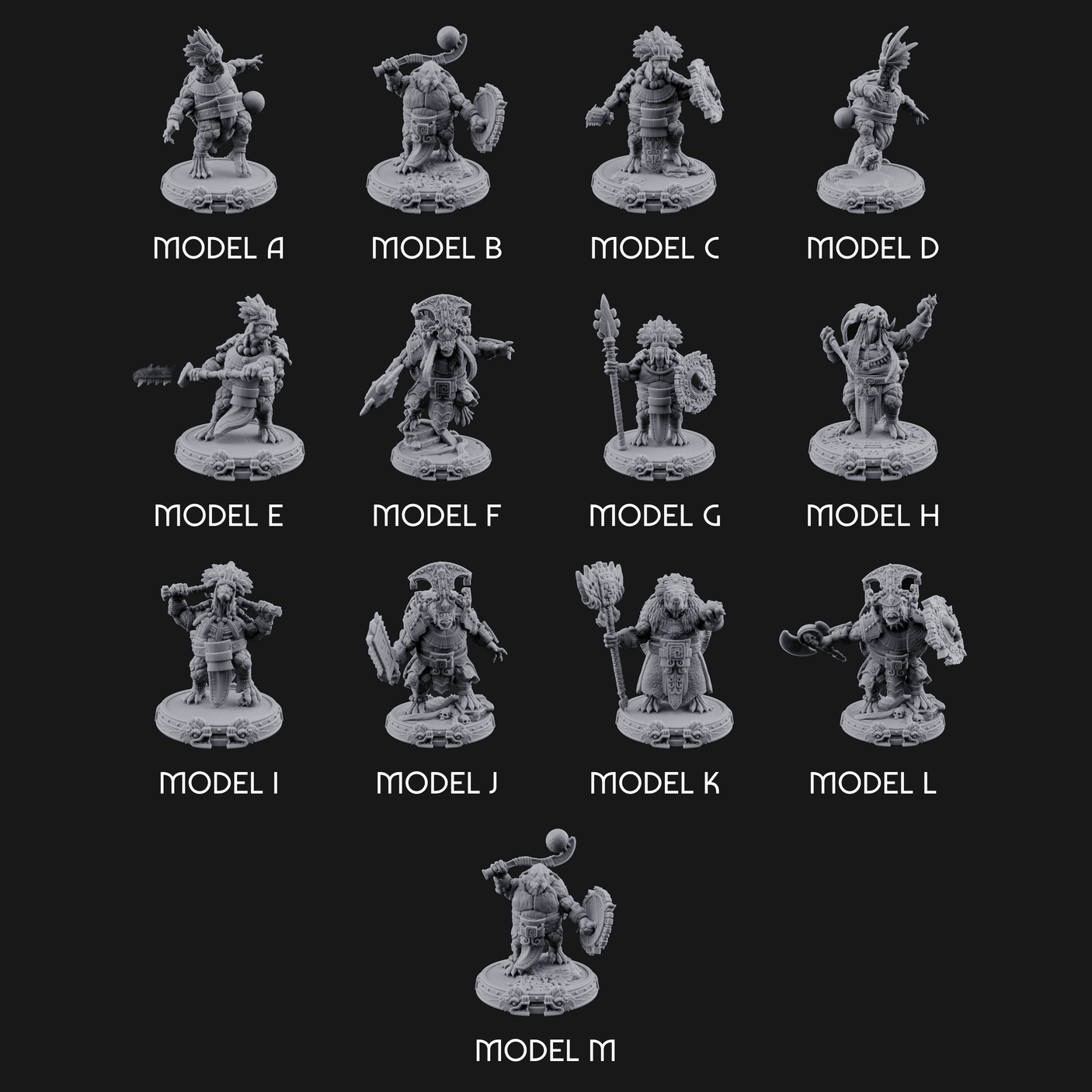 The Skull Shell Tribe Miniature for Dungeons and Dragons, Pathfinder or other TTRPGs