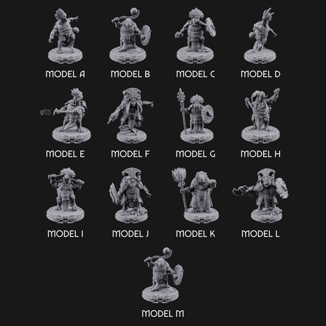 The Skull Shell Tribe Miniature for Dungeons and Dragons, Pathfinder or other TTRPGs