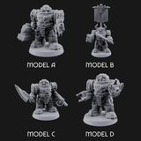 Fully Armoured Space Dwarf Troopers Miniature for Dungeons and Dragons, Pathfinder or other TTRPGs