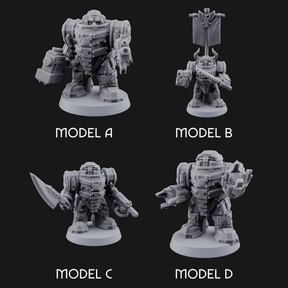 Fully Armoured Space Dwarf Troopers Miniature for Dungeons and Dragons, Pathfinder or other TTRPGs