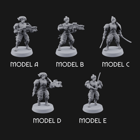 Locked And Loaded Cyber Ninjas Miniature for Dungeons and Dragons, Pathfinder or other TTRPGs