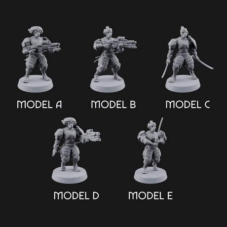 Locked And Loaded Cyber Ninjas Miniature for Dungeons and Dragons, Pathfinder or other TTRPGs