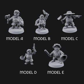 Makeshift Weapons Held High Halfling Militia Miniature for Dungeons and Dragons, Pathfinder or other TTRPGs