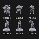 Weird War Japanese Ninja Riflemen Miniature for Dungeons and Dragons, Pathfinder or other TTRPGs