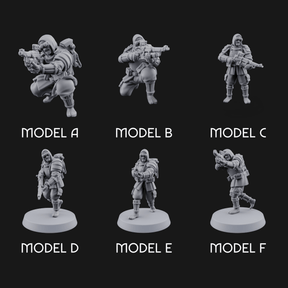 Weird War Japanese Ninja Riflemen Miniature for Dungeons and Dragons, Pathfinder or other TTRPGs