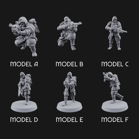 Weird War Japanese Ninja Riflemen Miniature for Dungeons and Dragons, Pathfinder or other TTRPGs