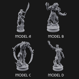 Perched And Brandishing Rakshasa Prowlers Miniature for Dungeons and Dragons, Pathfinder or other TTRPGs