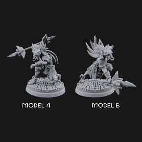 Aztec Inspired Spear Held High Hobgoblin Warrior Miniature for Dungeons and Dragons, Pathfinder or other TTRPGs