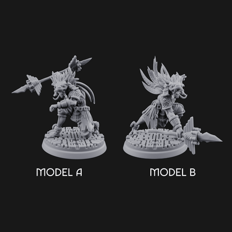 Aztec Inspired Spear Held High Hobgoblin Warrior Miniature for Dungeons and Dragons, Pathfinder or other TTRPGs