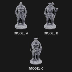 Belt Gripping Human Barbarians Miniature for Dungeons and Dragons, Pathfinder or other TTRPGs