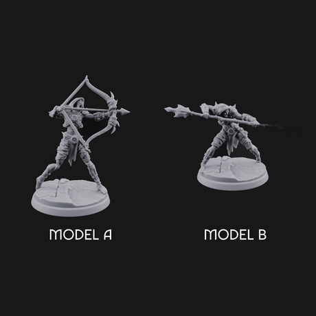 Drawing Back For The Shot Ghoul Archers Miniature for Dungeons and Dragons, Pathfinder or other TTRPGs